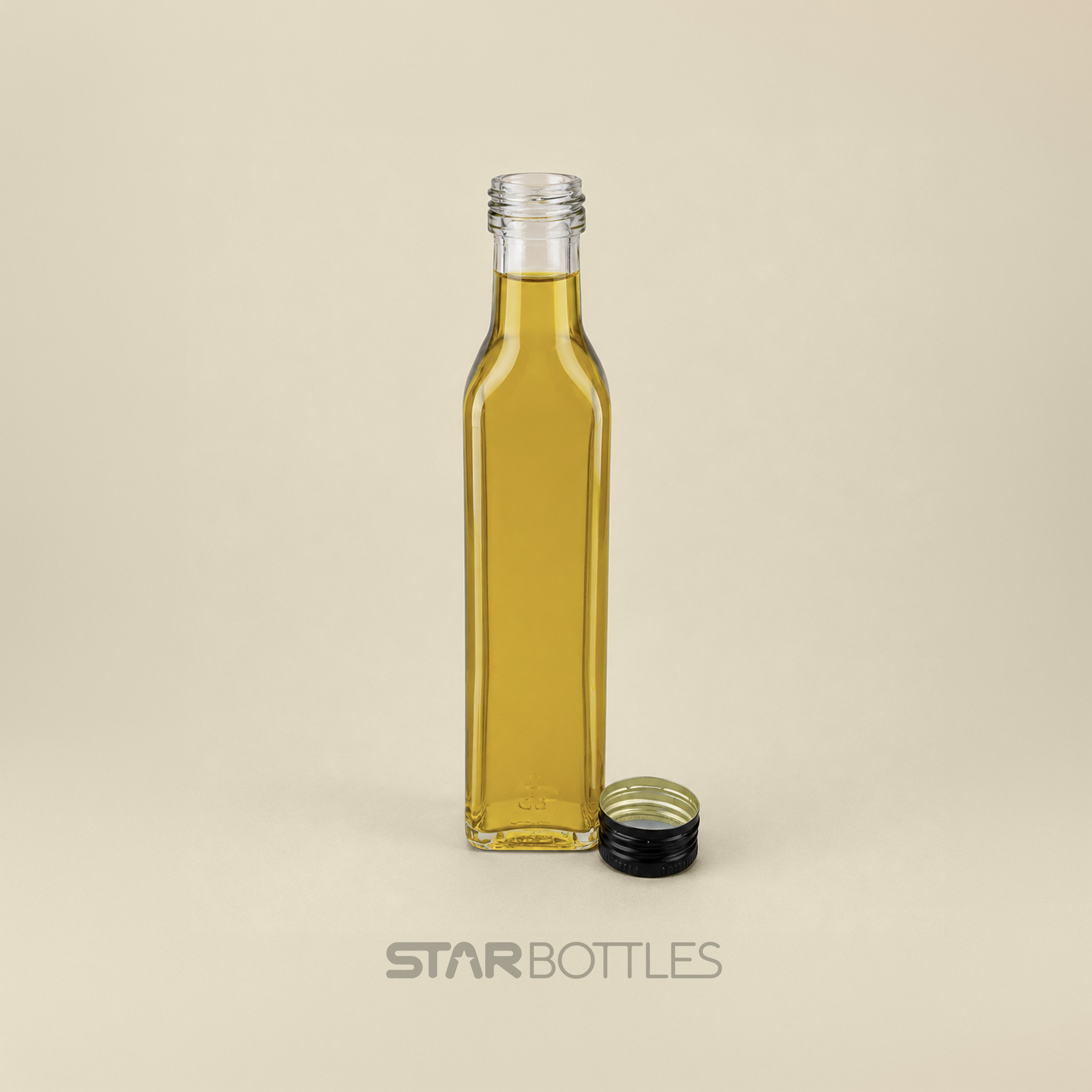 AI - 250 ML MARASCA SQUARE GLASS BOTTLE 31.5MM 48 N 2
