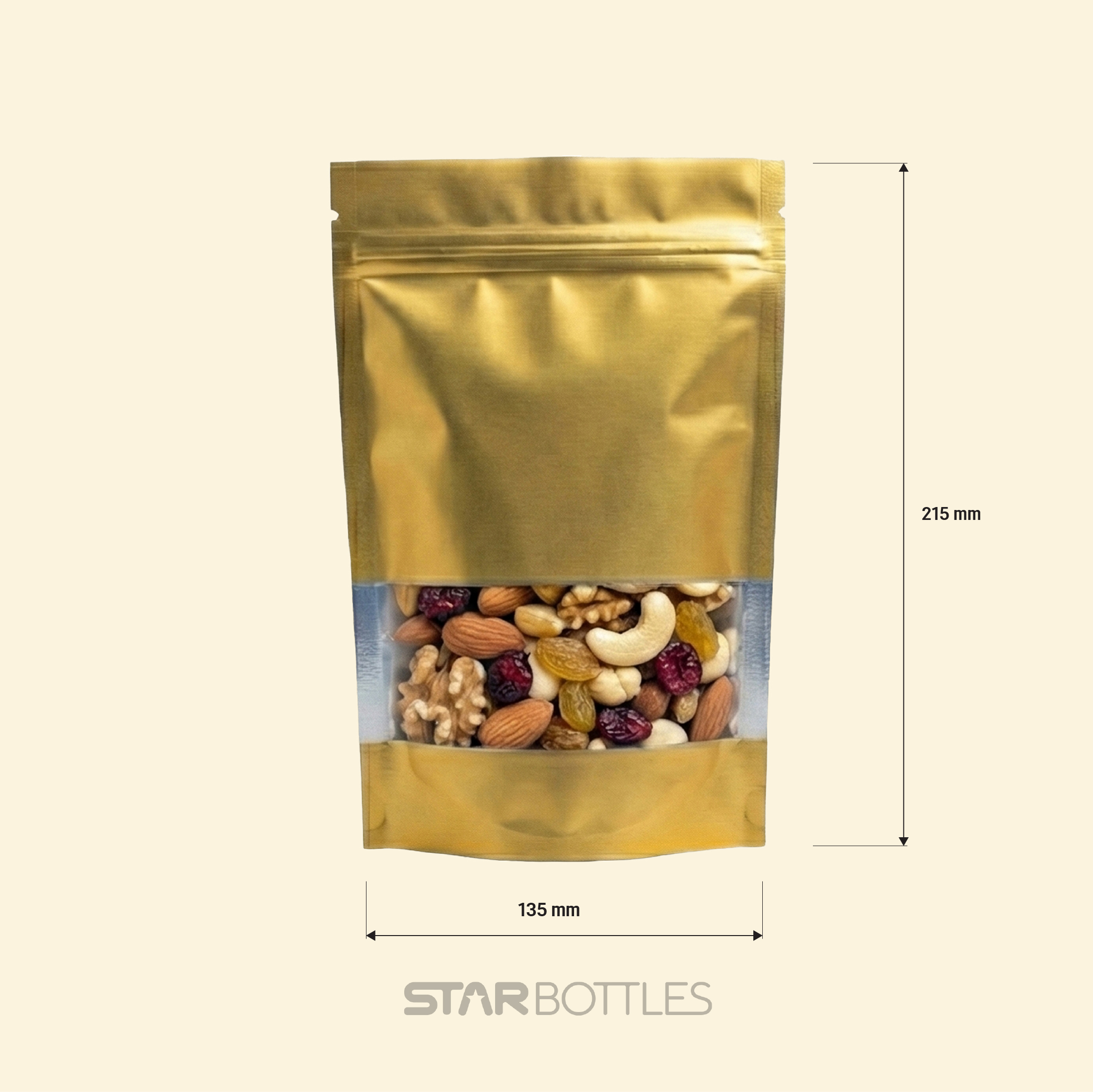 500GM WINDOW POUCH GOLDEN ZIP 2