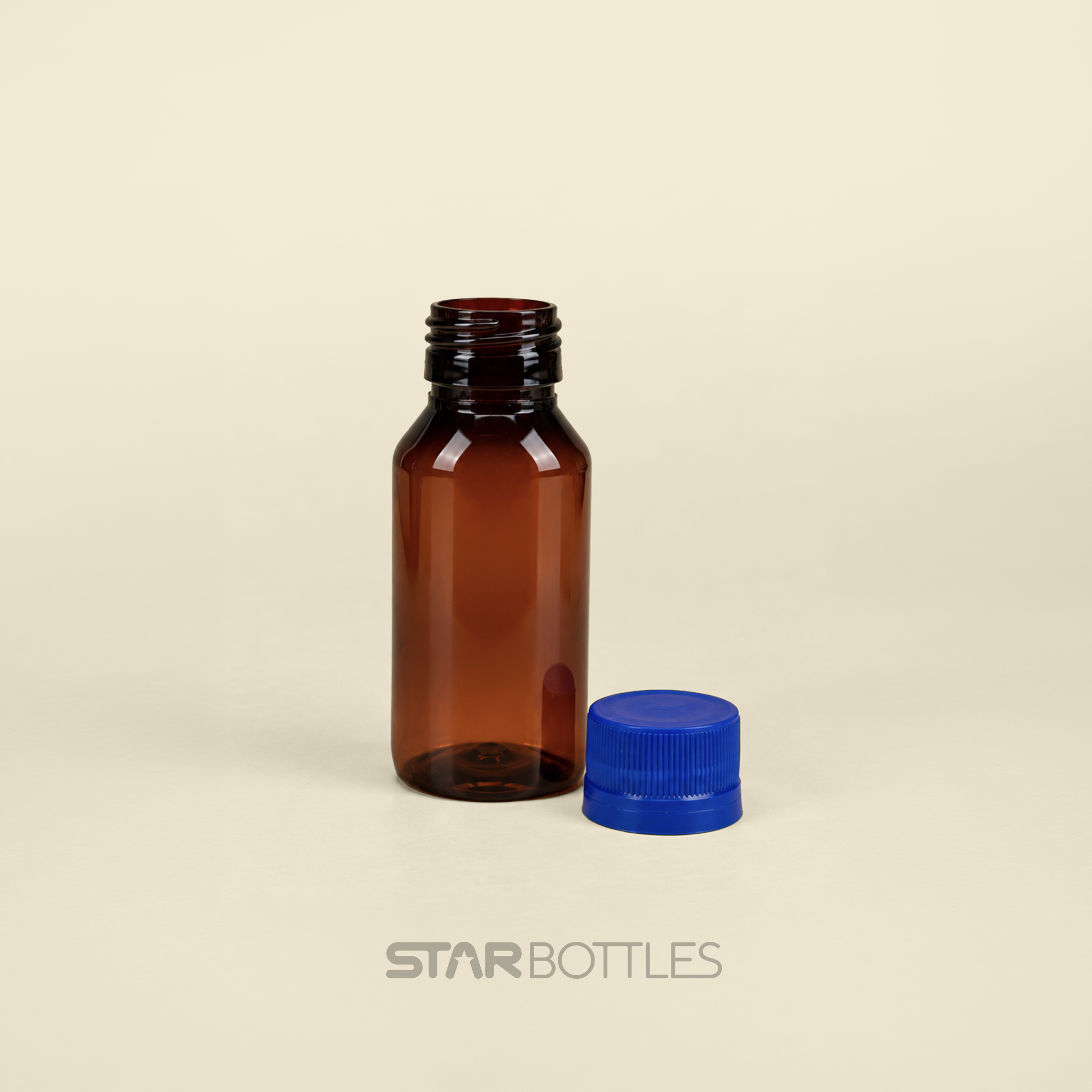 DP - 60 ML Round Amber POP STD 10 GM PET Bottle (New) 1260/B 2
