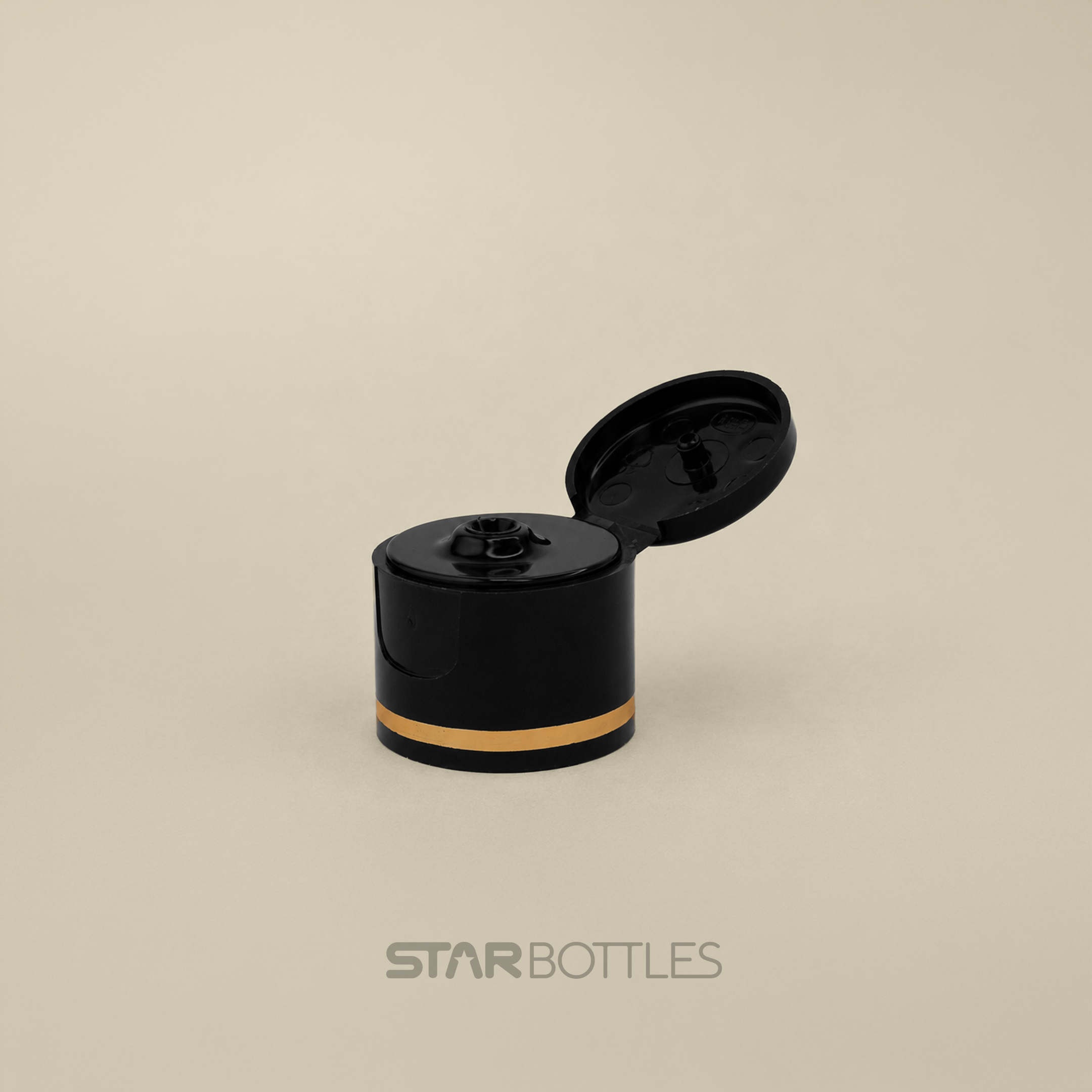 SPL - 25 MM Plastic Cap Flip Of Black Gold Foiling 2