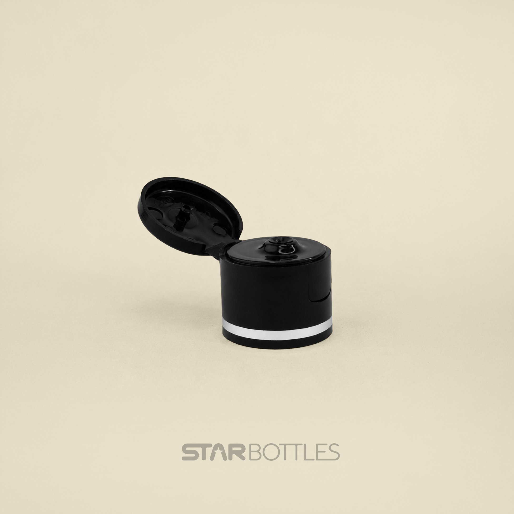 SPL - 25 MM Plastic Cap Flip Of Black Silver Foiling 2