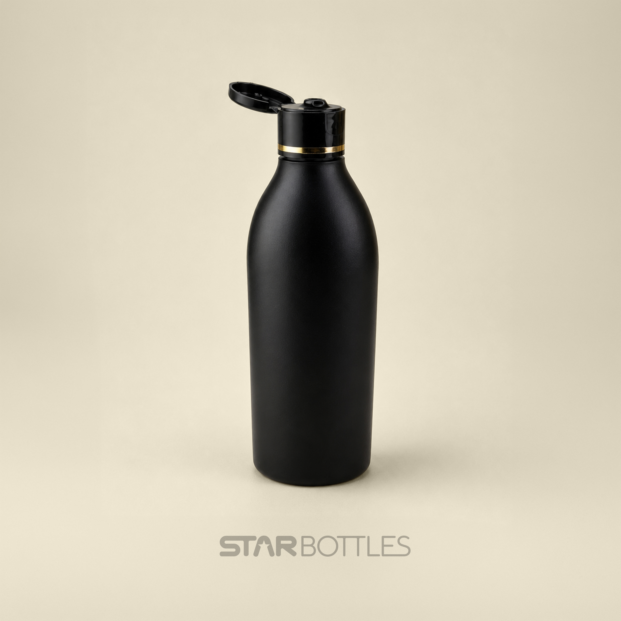 200 ml Jasmin HDPE  Bottle Black  with Black FTC Gold Foiling 2