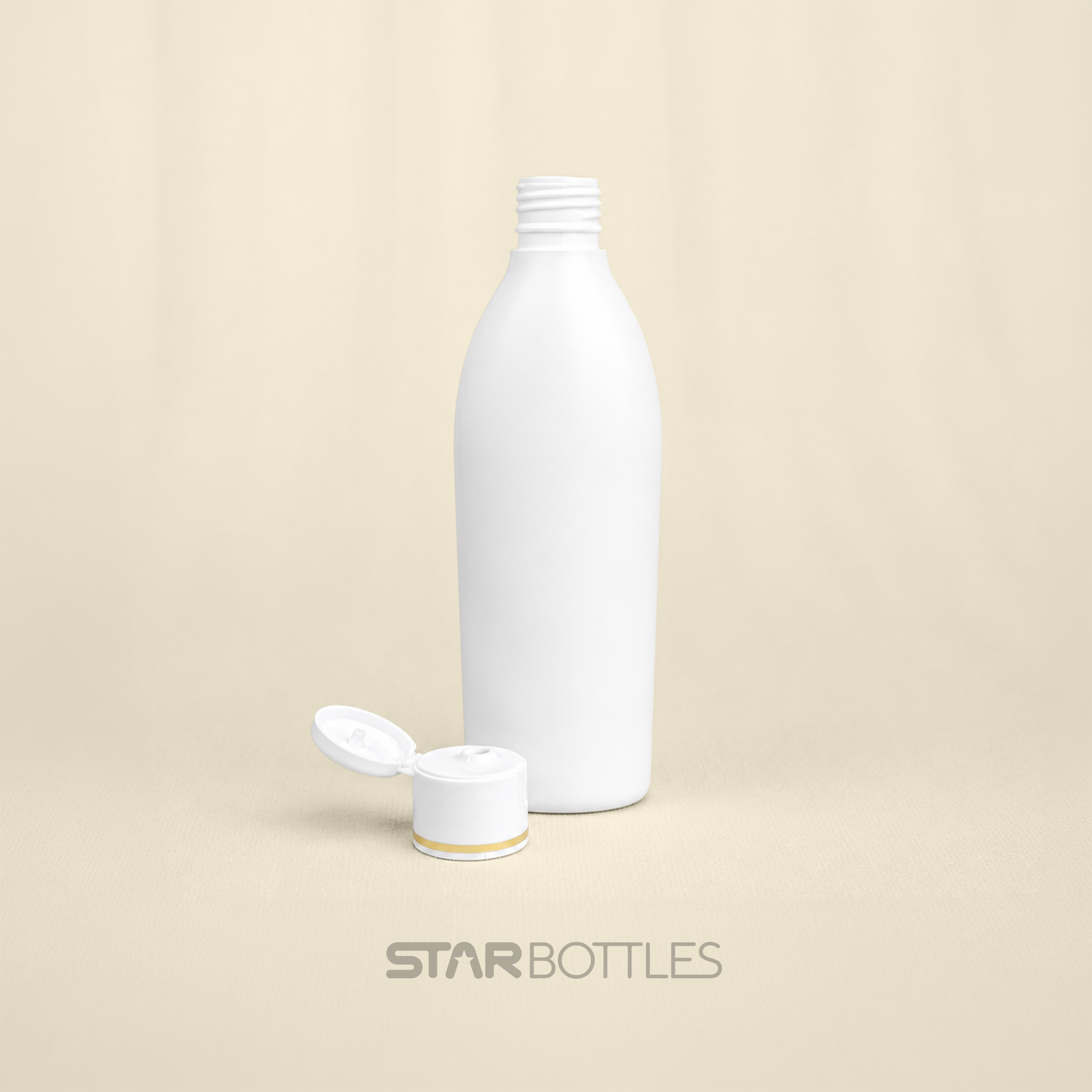 200 ml Jasmin HDPE  Bottle White with WhiteFTC Gold Foiling 2