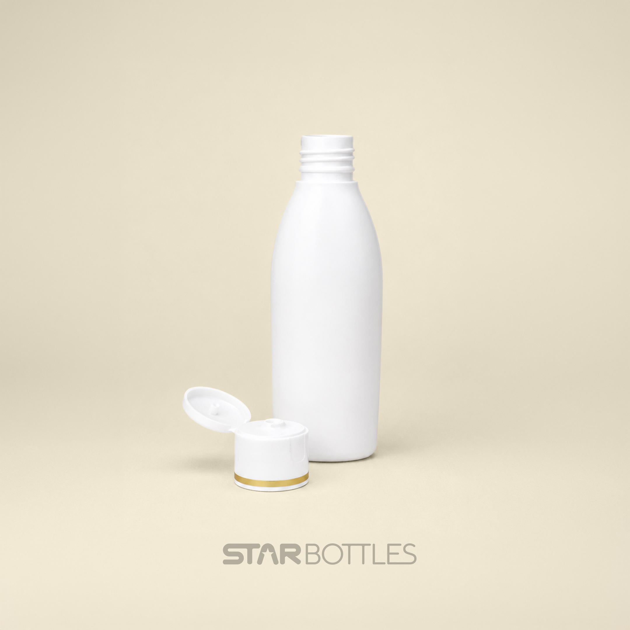 100 ml Jasmin HDPE  Bottle White with White FTC Gold Foiling 2