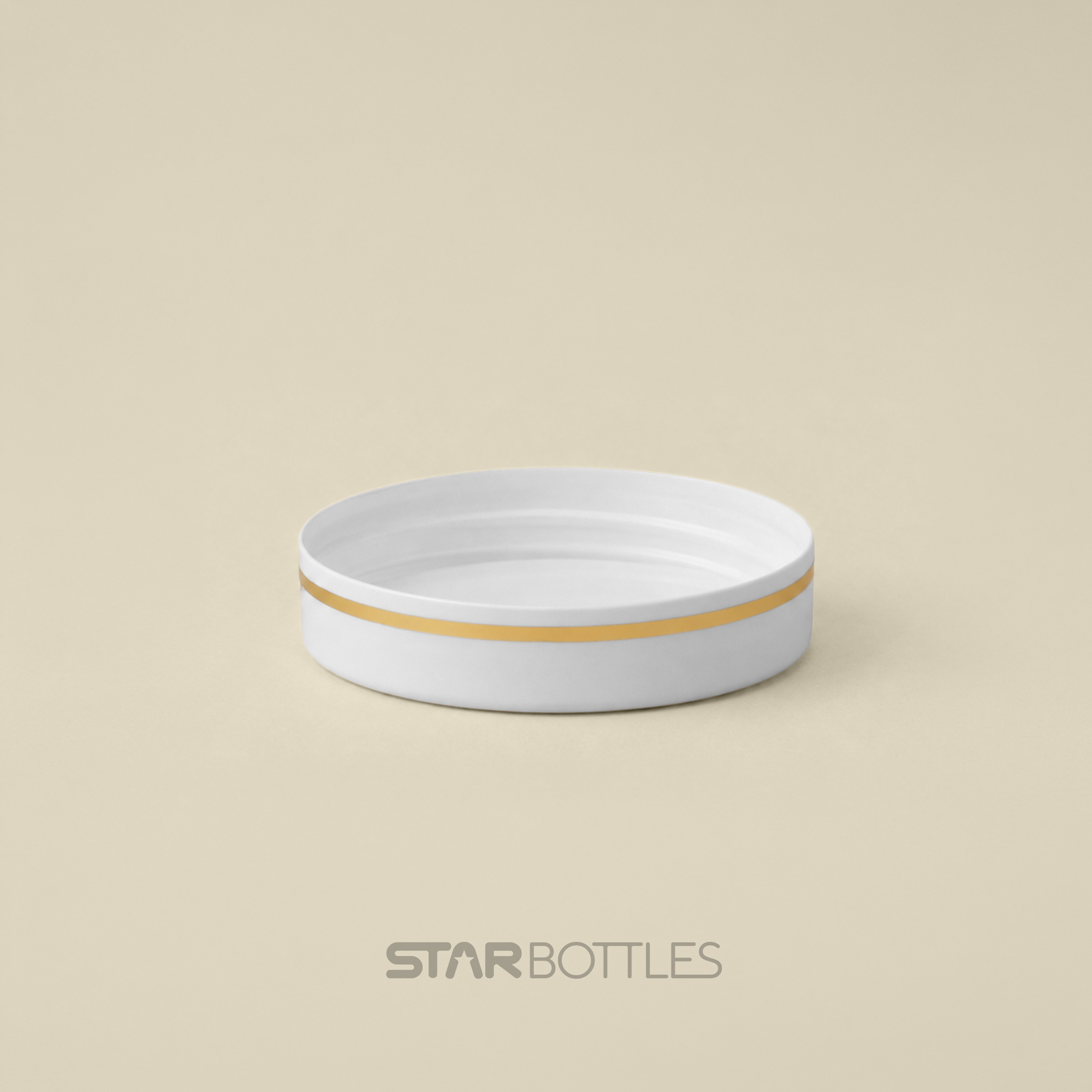 NP - 63 MM Cosmetic Cap PP White GOLD FOILING 2