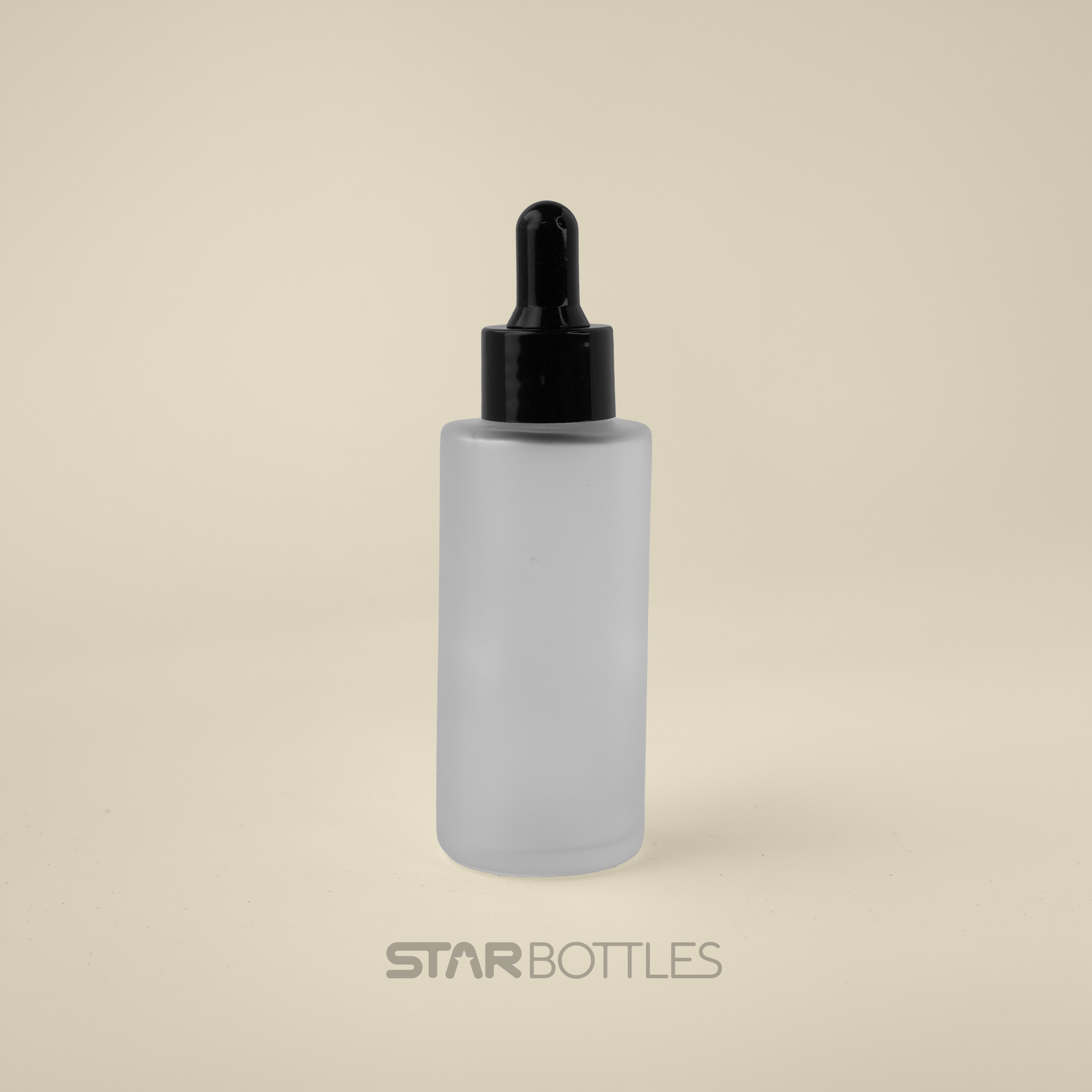 50 ml / 20 mm clear frosted glass bottle 2
