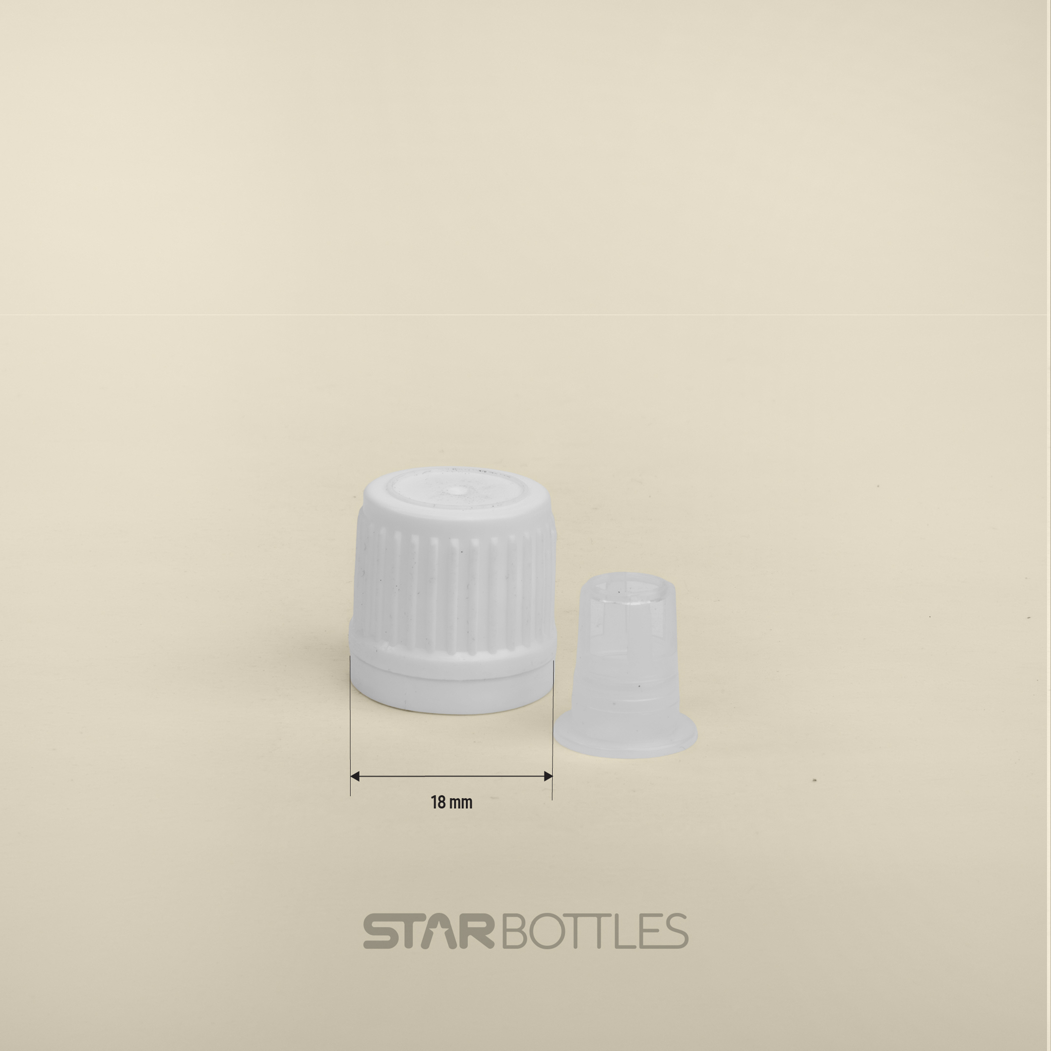 Flat cap white 18 MM with plug 3
