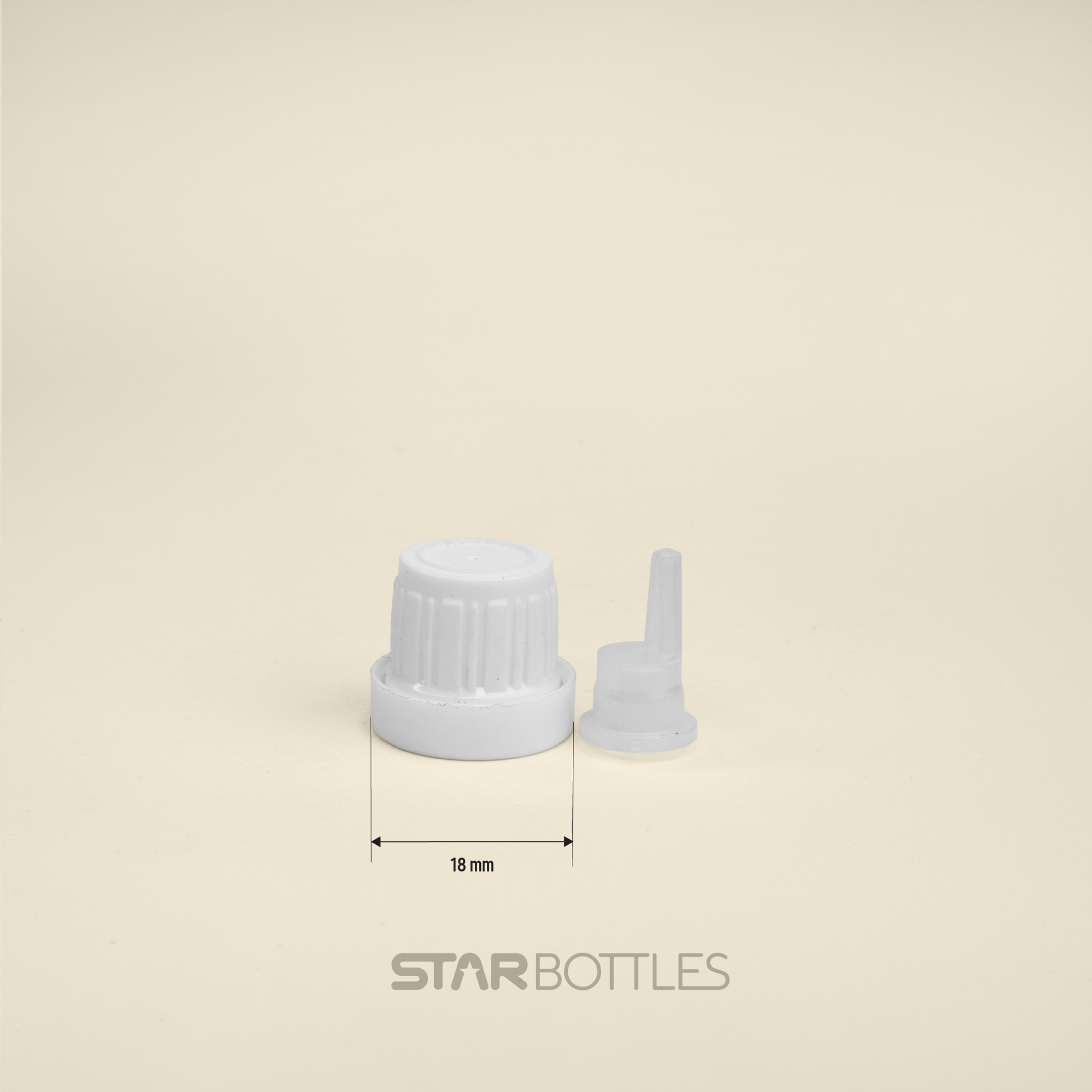 Euro flat cap white 18 MM with plug 3