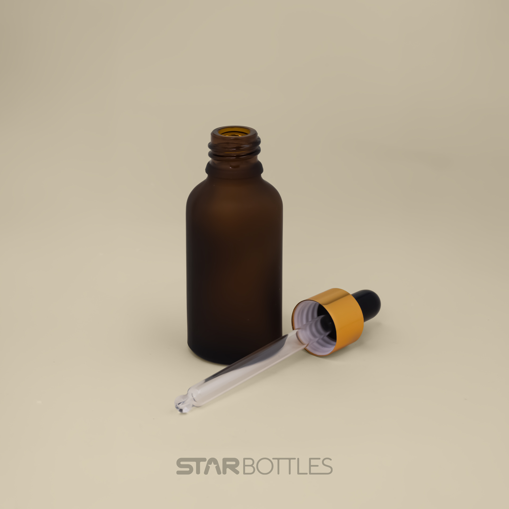 30 ml / 18 mm Neck amber frosted glass bottle 2