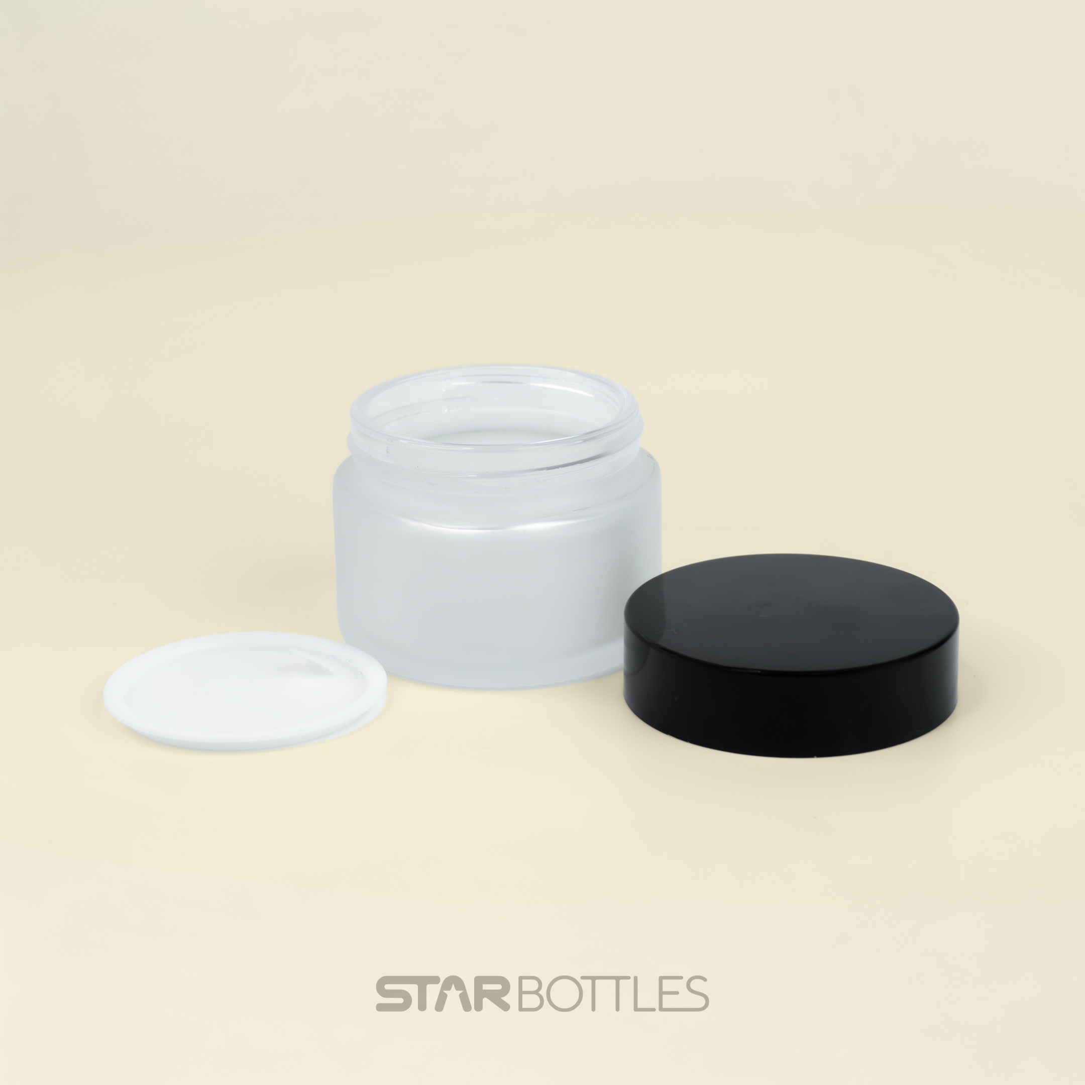 50g Glass jar frosted natural 3