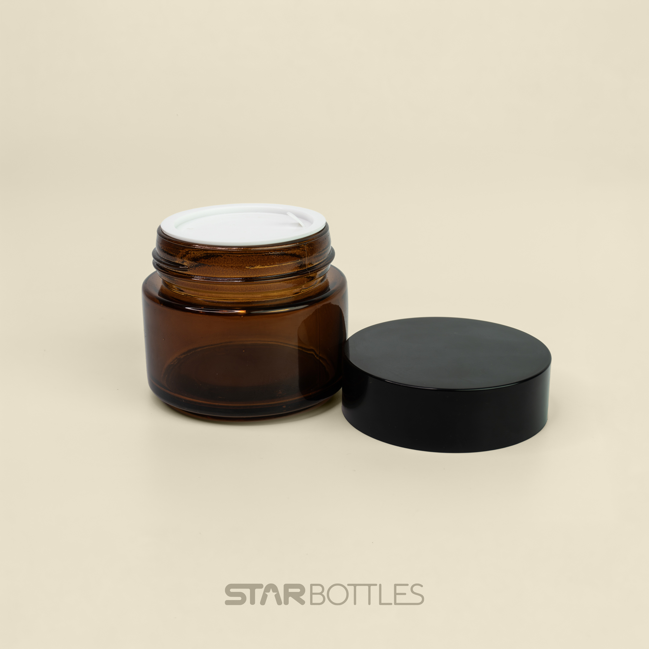 100g Amber glass shot jar 2