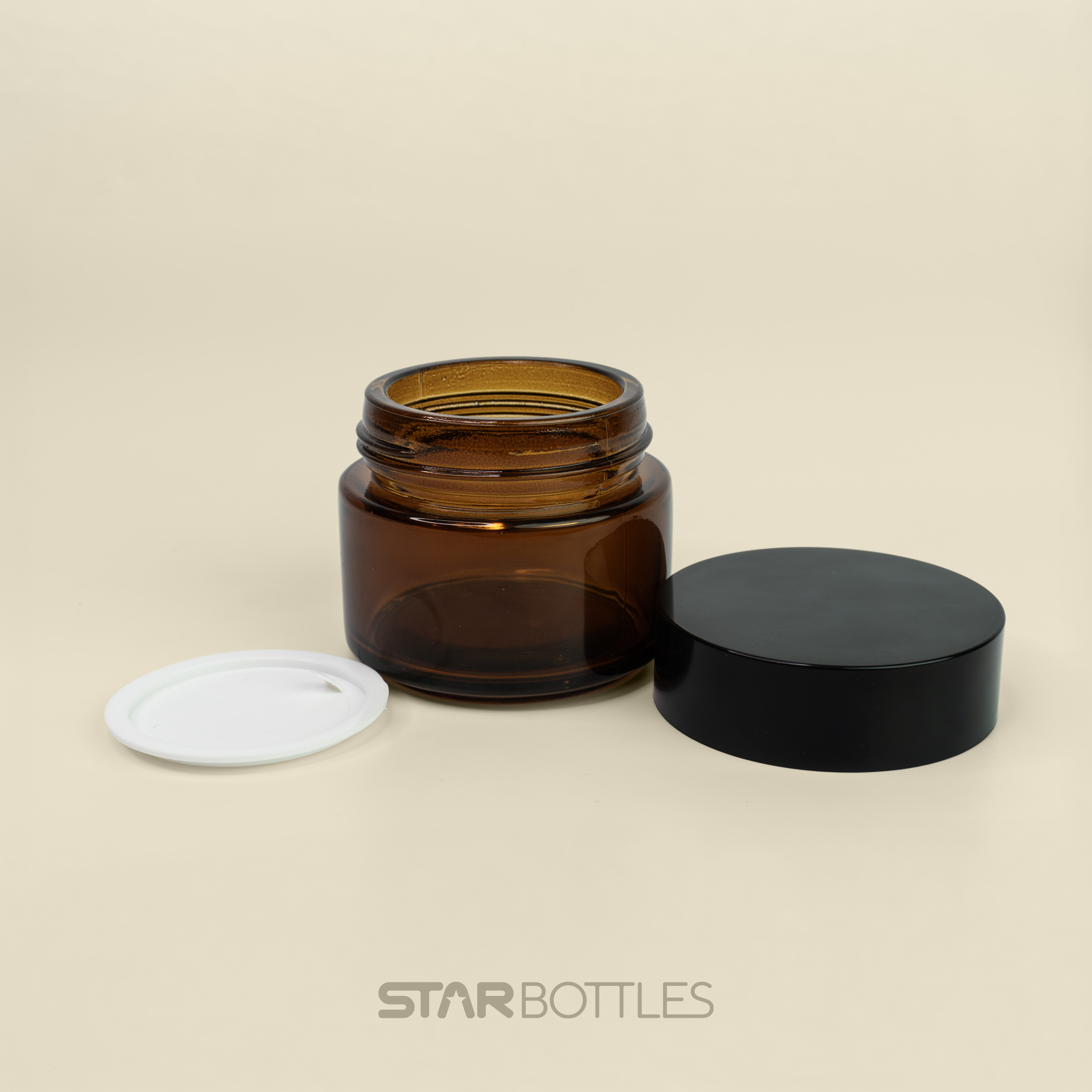 100g Amber glass shot jar 3