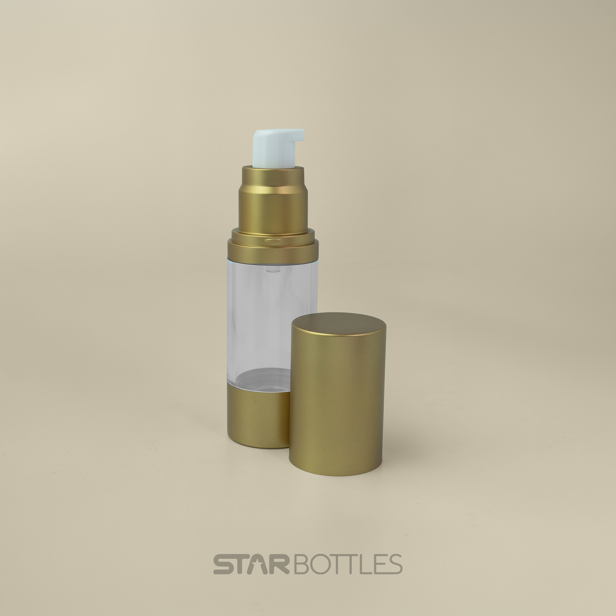 30 ml Airless bottle with head matte gold 2