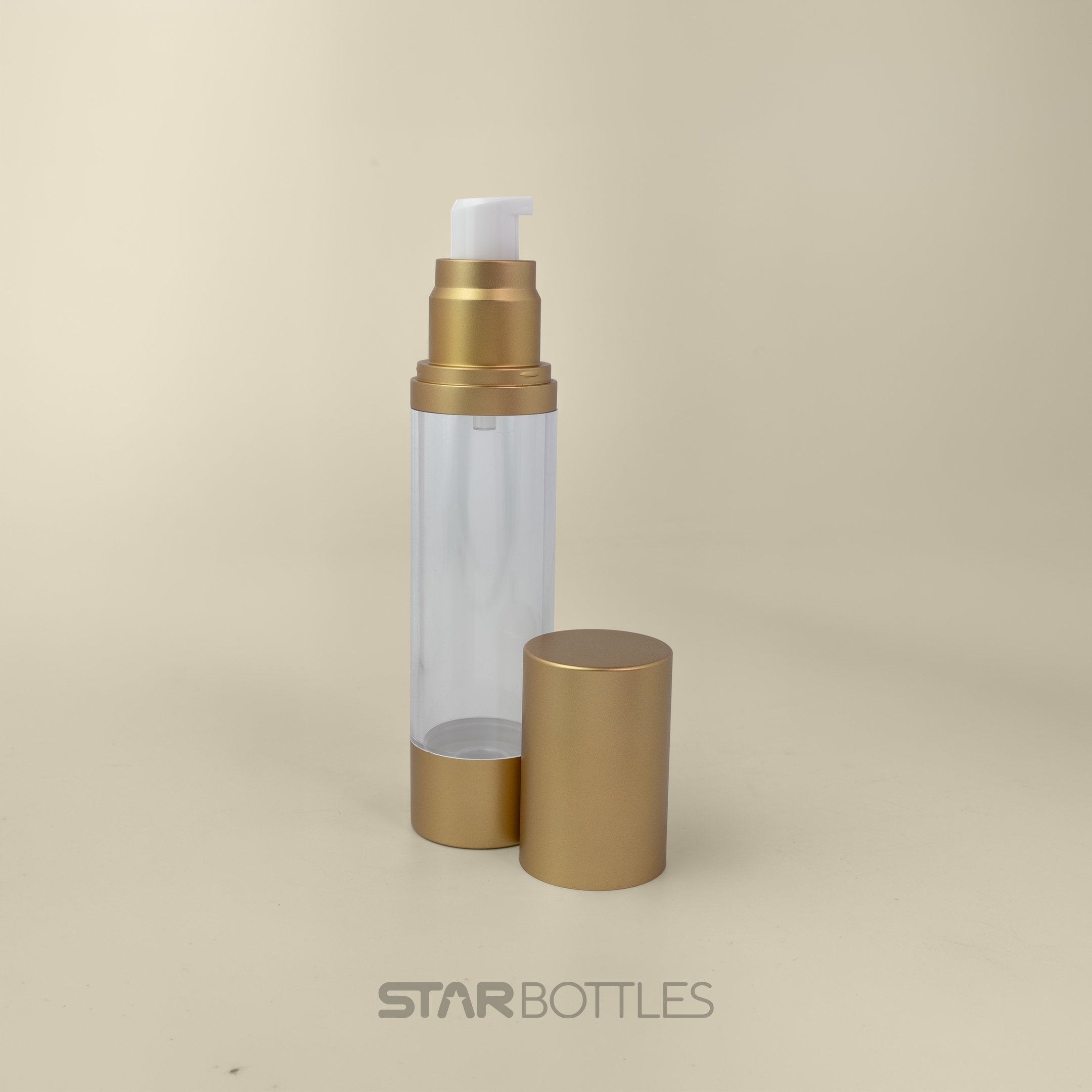 50 ml Airless bottle with matte gold 2