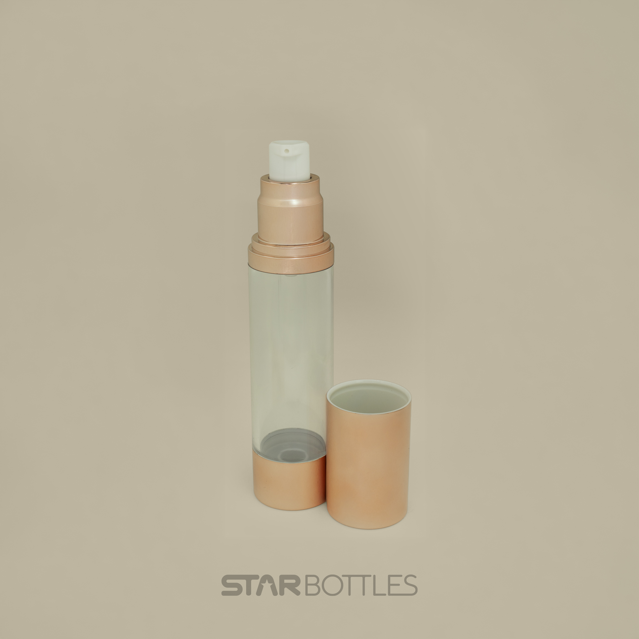 50 ml Airless bottle with head matte rose gold 2