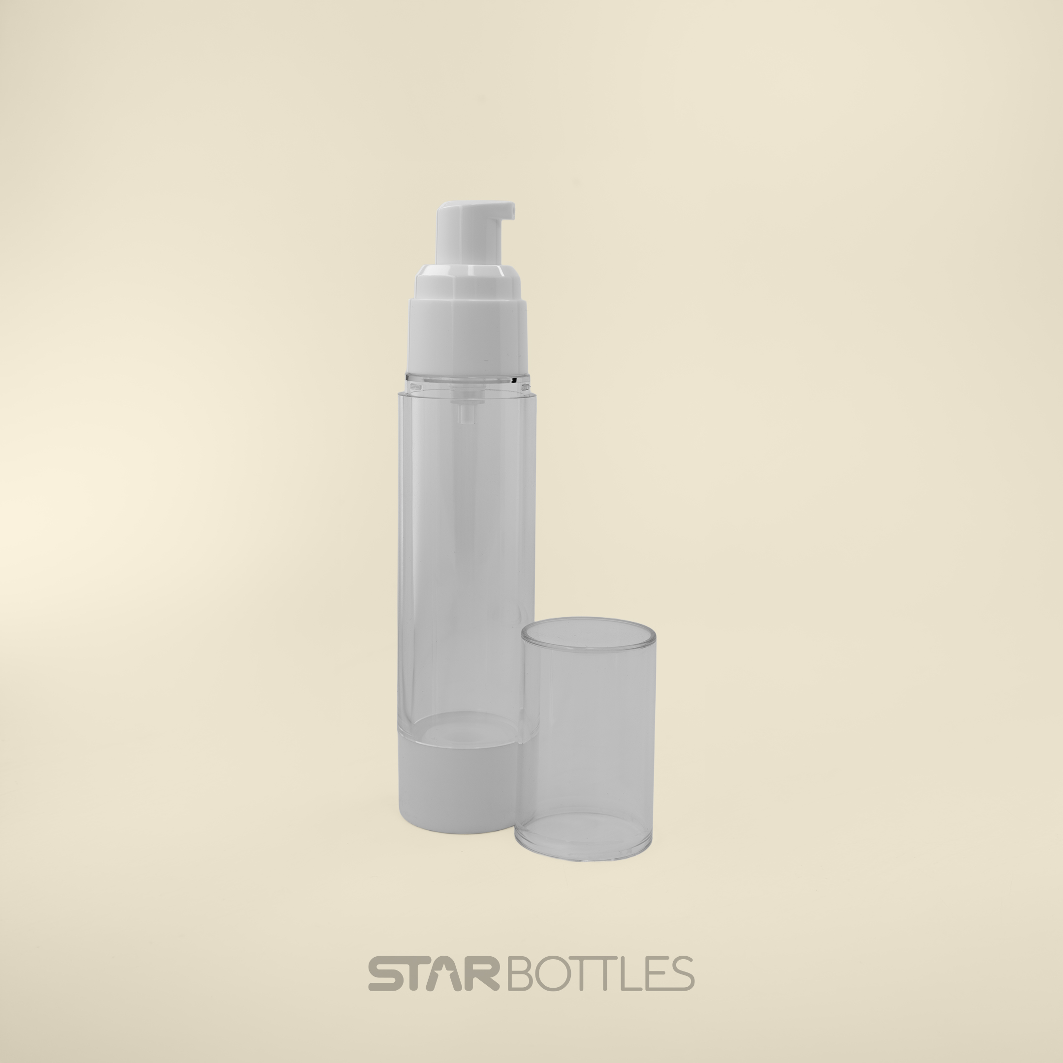 50 ml Airless bottle with lotion pump white 2