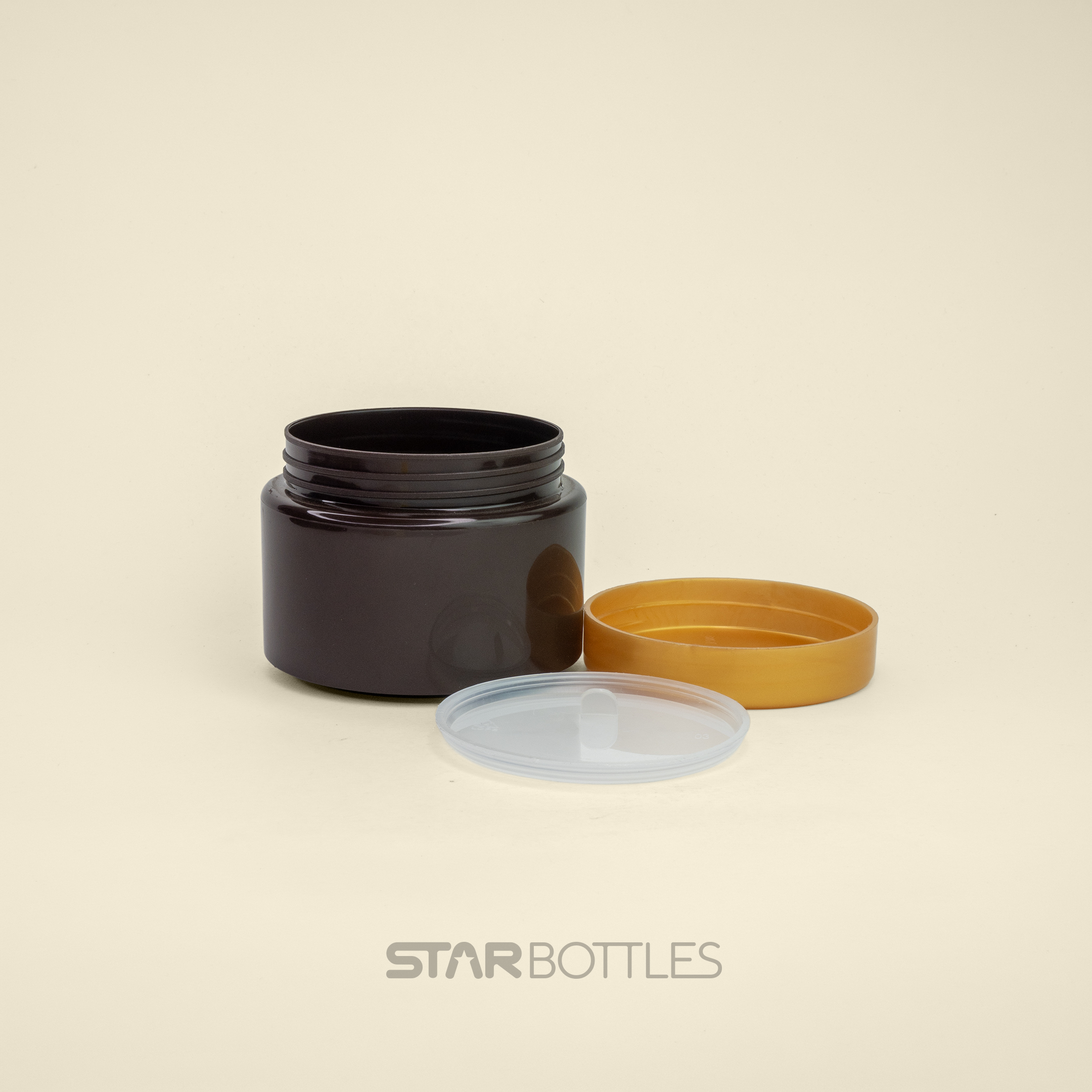 NP-100 GM Double Wall Face Cream Jar J-509 Brown/Gold 252/B 2