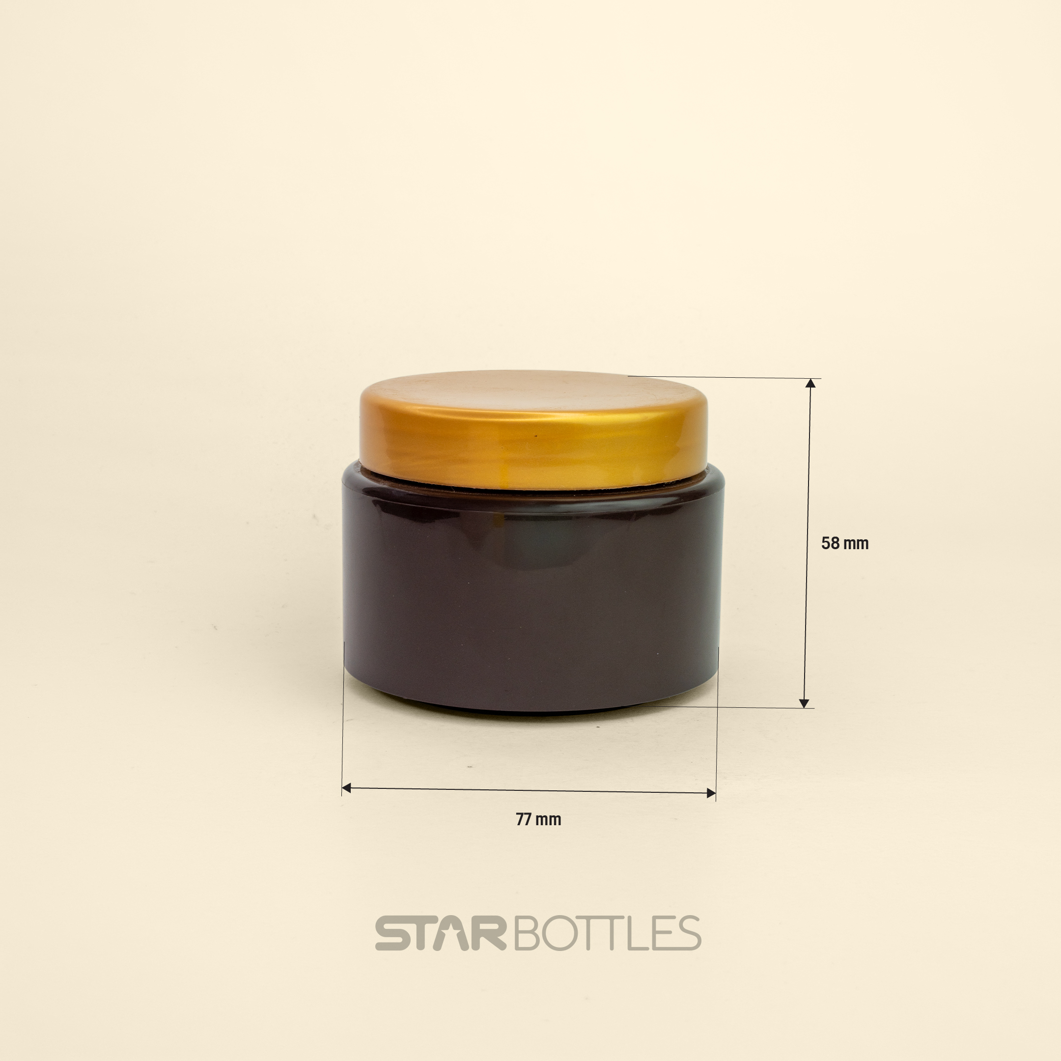 NP-100 GM Double Wall Face Cream Jar J-509 Brown/Gold 252/B 3