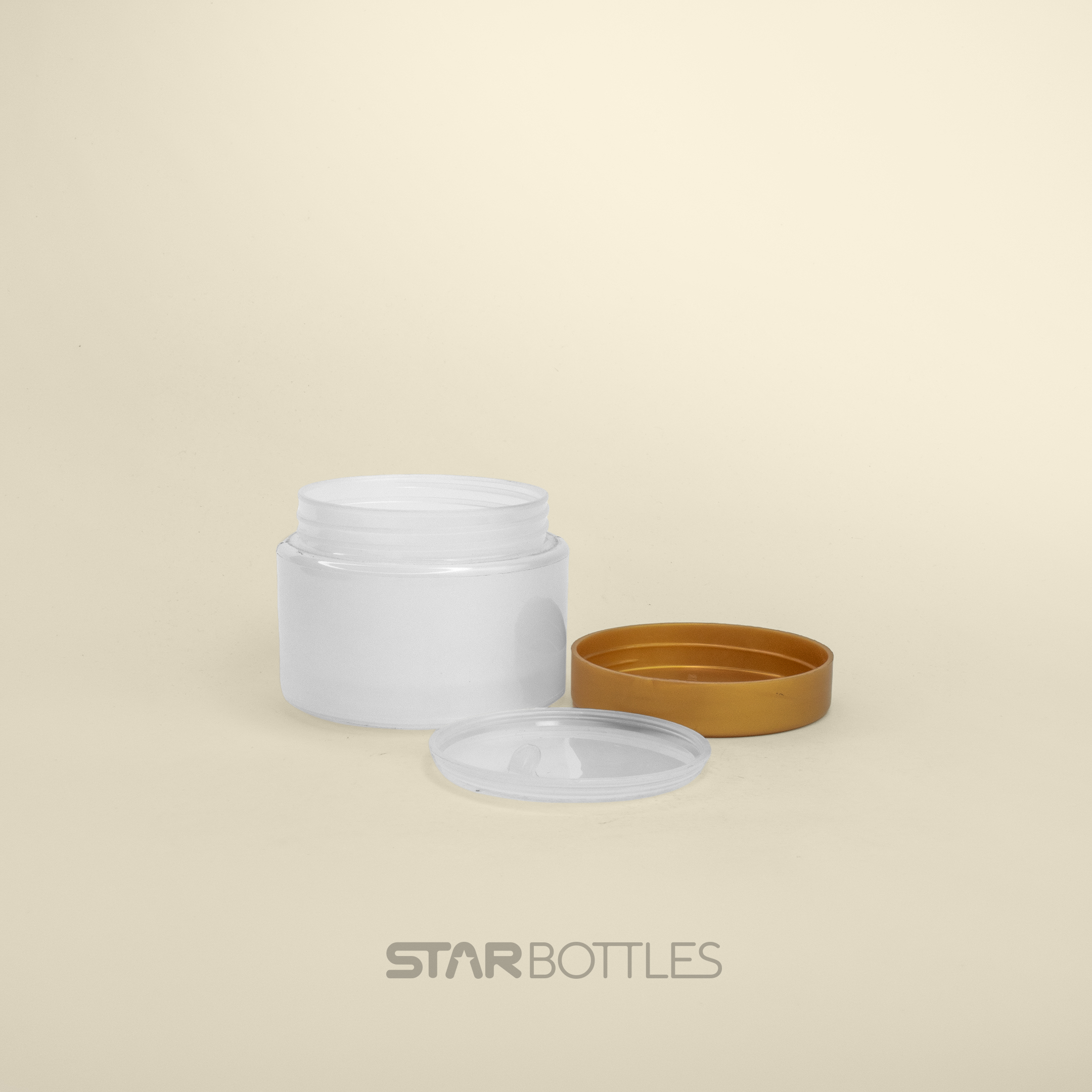 NP-100 GM Double Wall Face Cream Jar J-509 White/Gold 252/B 2