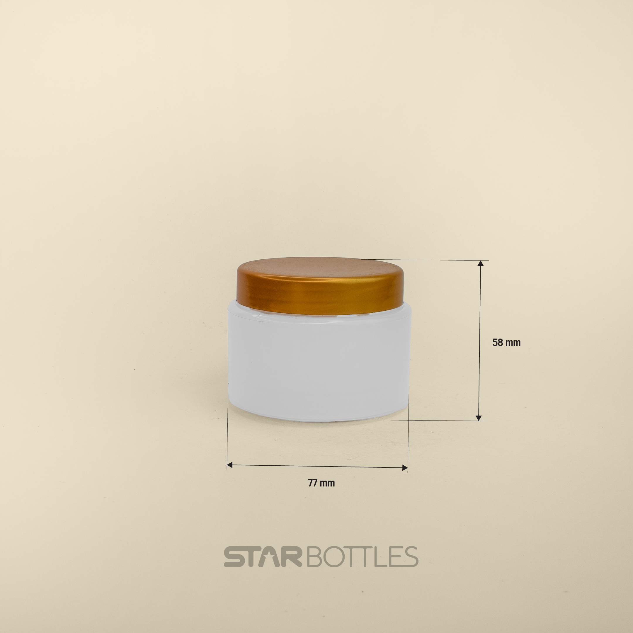 NP-100 GM Double Wall Face Cream Jar J-509 White/Gold 252/B 3
