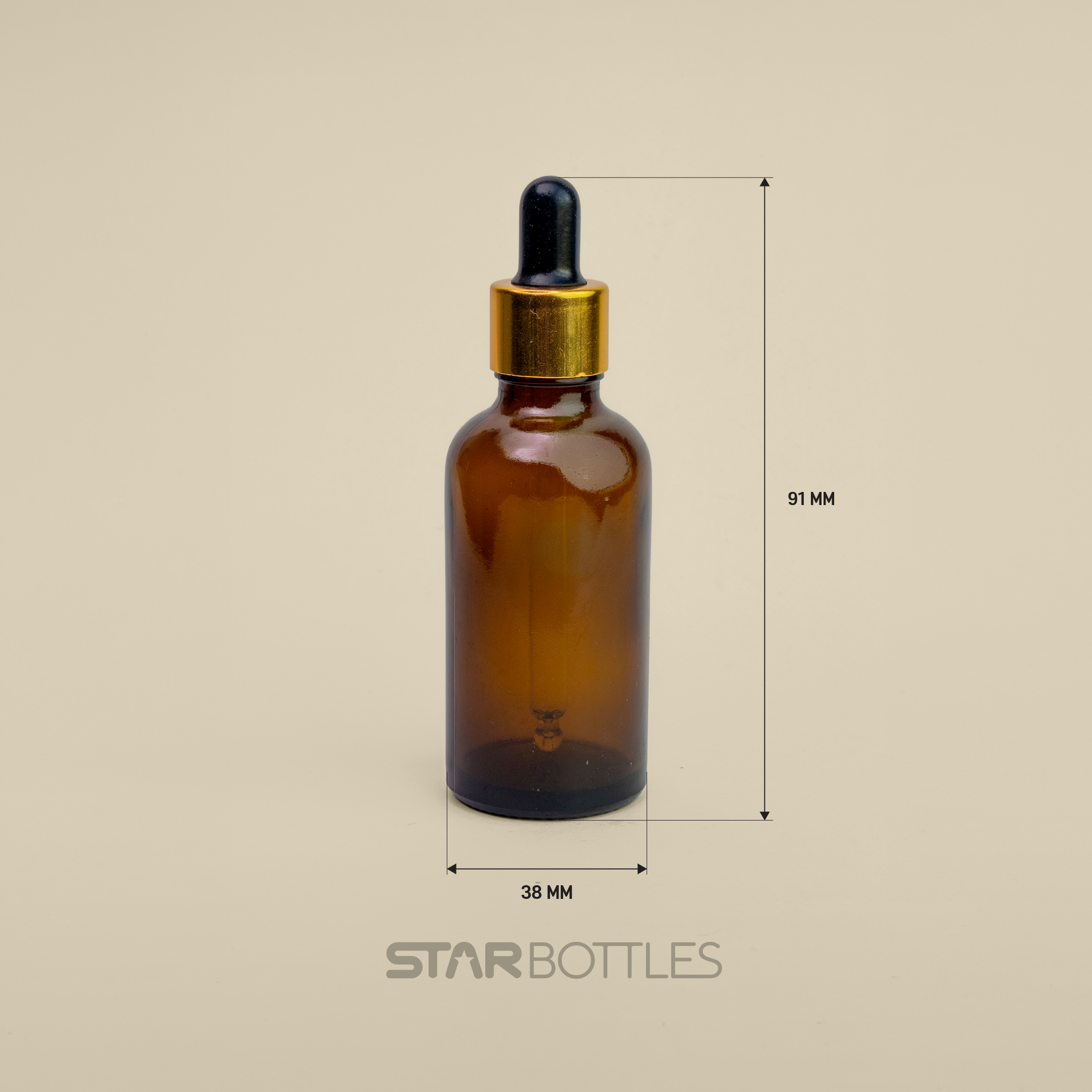 GP - 50 Ml Amber Glass Bottles 18 mm 3